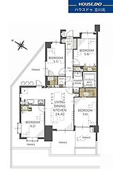 聖蹟桜ケ丘第2ダイヤモンドマンション 4LDKの間取図画像