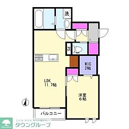 JR埼京線 武蔵浦和駅 徒歩10分の賃貸マンション 3階1LDKの間取り