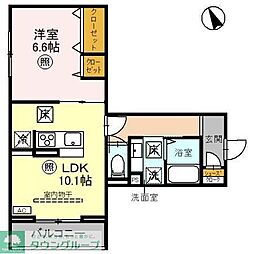 湘南新宿ライン宇須 土呂駅 徒歩5分の賃貸アパート 1階1LDKの間取り