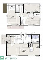 JR埼京線 南与野駅 徒歩13分の賃貸一戸建て 2階3LDKの間取り