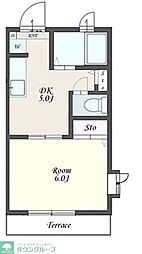 JR埼京線 戸田公園駅 徒歩10分の賃貸アパート 1階1DKの間取り