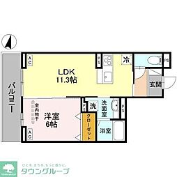 湘南新宿ライン宇須 土呂駅 徒歩7分の賃貸アパート 2階1LDKの間取り