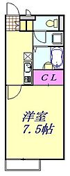 レオネクストセレーネ 1Kの間取図画像