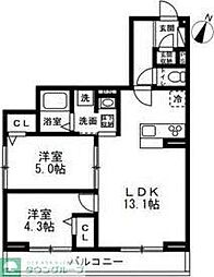 Noble Vila TOZUKA(ノーブルヴィラトヅカ) 2LDKの間取図画像
