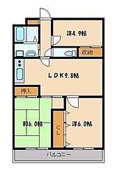 グランディール・ミユキ 3LDKの間取図画像
