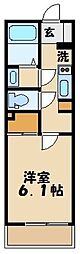 クレイノ与野 1Kの間取図画像
