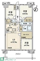 ユアコート大宮 3LDKの間取図画像
