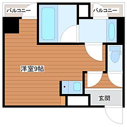 リヴェール阿波座 ワンルームの間取図画像