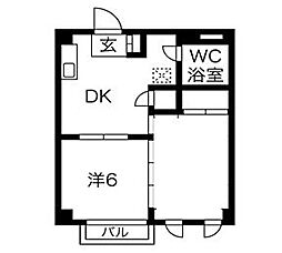 メゾンダーバン 2DKの間取図画像