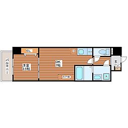 メルベージュ姫島 1DKの間取図画像