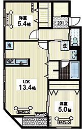 Miyuna 2LDKの間取図画像