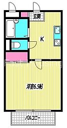 西武新宿線 野方駅 徒歩6分の賃貸アパート 1階1Kの間取り