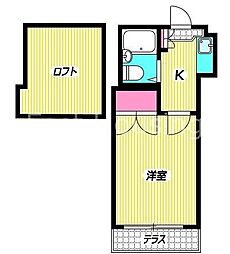 東京メトロ丸ノ内線 中野坂上駅 徒歩6分の賃貸アパート 1階1Kの間取り