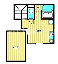 西武新宿線 野方駅 徒歩13分の賃貸アパート 2階ワンルームの間取り