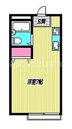 東京メトロ東西線 落合駅 徒歩4分の賃貸アパート 2階ワンルームの間取り