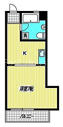 シティハウス 1Kの間取図画像