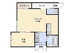 Aule I(アウレ ワン) 1LDKの間取図画像