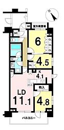 サンクレイドル河辺 3LDKの間取図画像