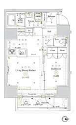 LUMEED南千住 1LDKの間取図画像