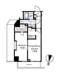 ヴォーガコルテ西小山 1LDKの間取図画像