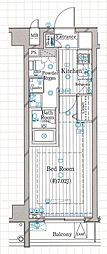 ヴォーガコルテ東新宿 1Kの間取図画像