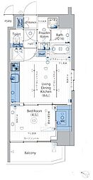 ヴォーガコルテ渋谷笹塚 1LDKの間取図画像