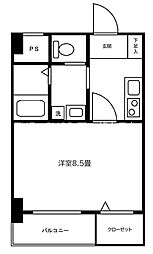 スカイコート銀座東2 1Kの間取図画像