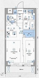 ヴォーガコルテ横濱青葉 1LDKの間取図画像