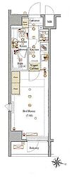 ヴォーガコルテ板橋本町アジールコート 1Kの間取図画像