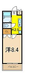 クレオ舞浜 1Kの間取図画像
