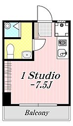 プリマベェーラ 1Kの間取図画像