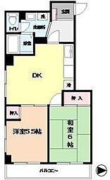M'Sビクトリー 2DKの間取図画像