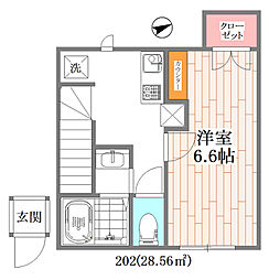 プリシード・メゾン高井戸 1Kの間取図画像