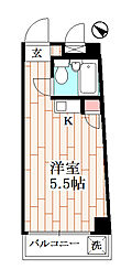 パークサイド千川 ワンルームの間取図画像