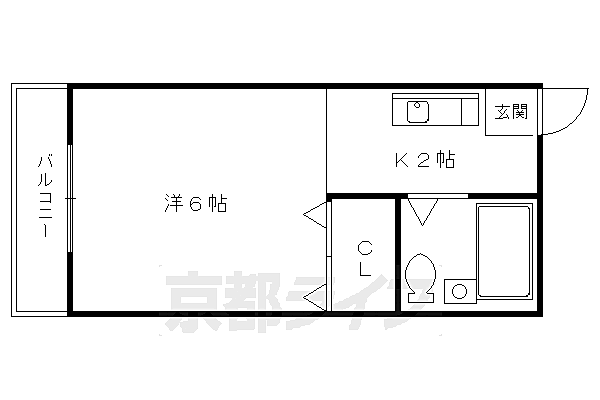 京都府京都市左京区岩倉三宅町(賃貸アパート1K・1階・17.00㎡)の写真 その2