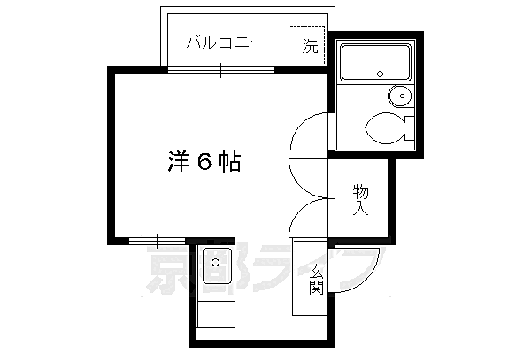 京都府京都市左京区田中大久保町(賃貸マンション1K・2階・16.00㎡)の写真 その2