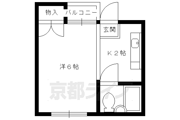 グリーンヒル北山 301｜京都府京都市北区上賀茂蝉ケ垣内町(賃貸マンション1K・3階・17.75㎡)の写真 その2