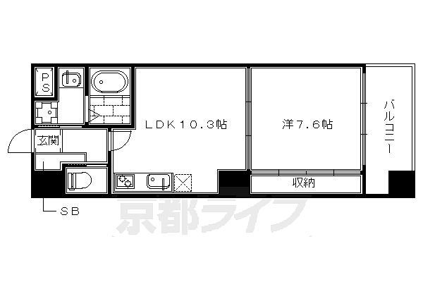 ＳＩＬＫ　ＨＯＵＳＥとなみ　2号館 410｜京都府京都市上京区堀川通寺之内上る寺之内竪町(賃貸マンション1LDK・4階・41.70㎡)の写真 その2