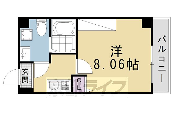 フラッティ千本寺之内北 502｜京都府京都市上京区千本通鞍馬口下る閻魔前町(賃貸マンション1K・5階・24.90㎡)の写真 その2