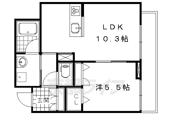 Ｓｈａ　Ｍａｉｓｏｎ天峰 202｜京都府京都市北区鷹峯光悦町(賃貸マンション1LDK・2階・41.23㎡)の写真 その2