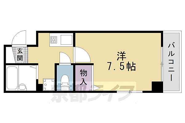 ビバ丸太町 301｜京都府京都市上京区丸太町通浄福寺西入中務町(賃貸マンション1K・3階・24.43㎡)の写真 その2