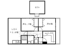 京都グランデII番館 301 ｜ 京都府京都市上京区上立売通室町西入上る裏風呂町（賃貸アパート2LDK・3階・63.56㎡） その2