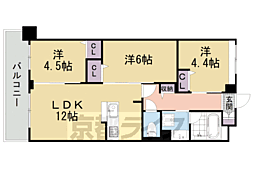叡山電鉄叡山本線 茶山・京都芸術大学駅 徒歩8分の賃貸マンション 3階3LDKの間取り