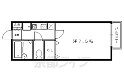 叡山電鉄鞍馬線 市原駅 徒歩5分の賃貸アパート 1階1Kの間取り