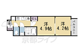 JR山陰本線 二条駅 徒歩15分の賃貸マンション 7階2Kの間取り
