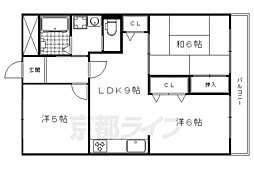 京阪本線 出町柳駅 徒歩12分の賃貸マンション 2階2LDKの間取り