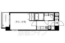 京阪本線 神宮丸太町駅 徒歩7分の賃貸マンション 5階1Kの間取り