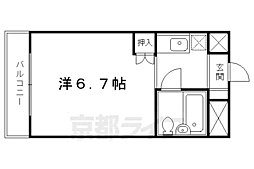 叡山電鉄叡山本線 一乗寺駅 徒歩5分の賃貸マンション 3階1Kの間取り