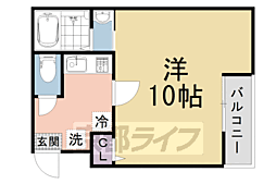 京都地下鉄東西線 二条駅 徒歩13分の賃貸マンション 2階1Kの間取り