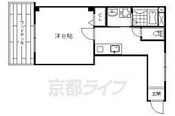 ＭＥＳＡ　ＶＥＲＤＥ　西陣 2階1Kの間取り